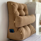 SOGA 2X 60cm Khaki Triangular Wedge Lumbar Pillow Headboard Backrest Sofa Bed Cushion Home Decor - Cafe Supply