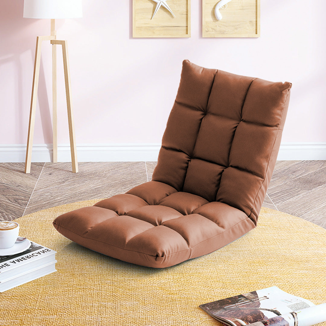 SOGA 2X Coffee Lounge Floor Recliner Adjustable Gaming Sofa Bed Foldable Indoor Outdoor Backrest Seat Home Office Decor - Cafe Supply