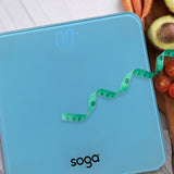 SOGA 2X 180kg Digital Fitness Weight Bathroom Gym Body Glass LCD Electronic Scales Blue - Cafe Supply