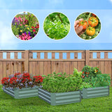 SOGA 100cm Square Galvanised Raised Garden Bed Vegetable Herb Flower Outdoor Planter Box - Cafe Supply