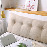 SOGA 2X 180cm Beige Triangular Wedge Bed Pillow Headboard Backrest Bedside Tatami Cushion Home Decor - Cafe Supply
