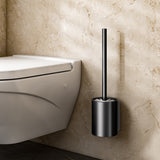 SOGA 2X 27cm Wall-Mounted Toilet Brush with Holder Bathroom Cleaning Scrub Black - Cafe Supply