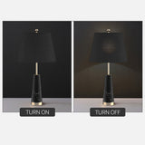 SOGA 4X 68cm Black Marble Bedside Desk Table Lamp Living Room Shade with Cone Shape Base - Cafe Supply