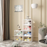 SOGA 2X 5 Tier Transparent Portable Shoe Organiser Sneaker Footwear Folding Plastic Bin Stackable Storage Box with Magnetic Door - Cafe Supply