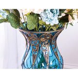 SOGA 85cm Green Glass Floor Vase with Tall Metal Flower Stand - Cafe Supply