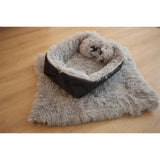 SOGA 2X Black Dual-purpose Cushion Nest Cat Dog Bed Warm Plush Kennel Mat Pet Home Travel Essentials - Cafe Supply