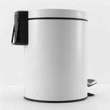 SOGA 4X Foot Pedal Stainless Steel Rubbish Recycling Garbage Waste Trash Bin Round 7L White - Cafe Supply