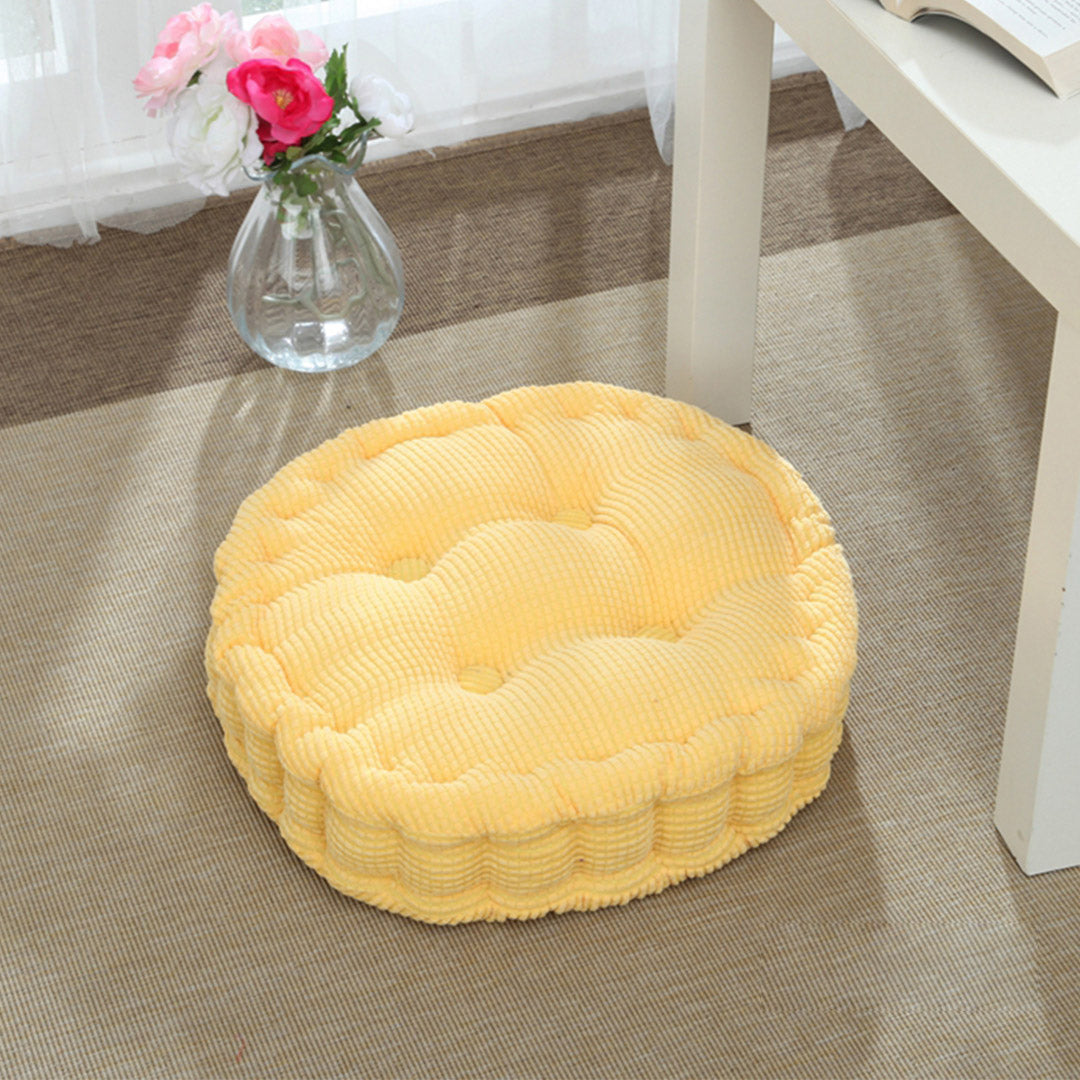 SOGA 2X Yellow Round Cushion Soft Leaning Plush Backrest Throw Seat Pillow Home Office Decor - Cafe Supply