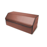 SOGA 2X Leather Car Boot Collapsible Foldable Trunk Cargo Organizer Portable Storage Box Coffee Large - Cafe Supply