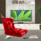 SOGA 4X Floor Recliner Folding Lounge Sofa Futon Couch Folding Chair Cushion Red - Cafe Supply