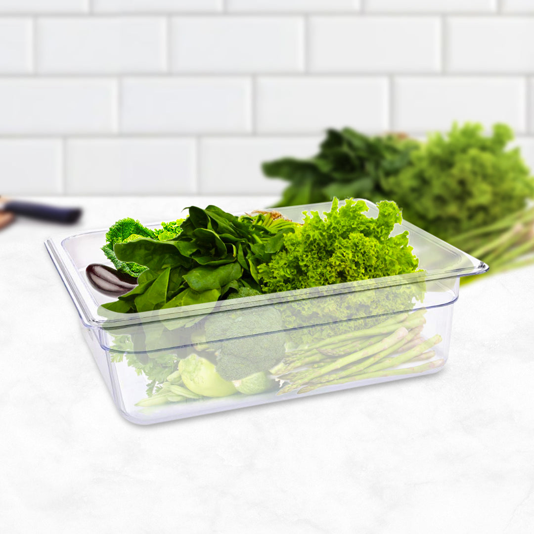 SOGA 100mm Clear Gastronorm GN Pan 1/2 Food Tray Storage Bundle of 4 - Cafe Supply