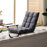 SOGA 2X Grey Lounge Floor Recliner Adjustable Gaming Sofa Bed Foldable Indoor Outdoor Backrest Seat Home Office Decor - Cafe Supply