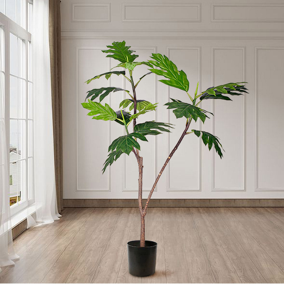 SOGA 2X 120cm Artificial Natural Green Split-Leaf Philodendron Tree Fake Tropical Indoor Plant Home Office Decor - Cafe Supply