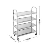 SOGA 2X 4 Tier 950x500x1220 Stainless Steel Kitchen Dining Food Cart Trolley Utility - Cafe Supply