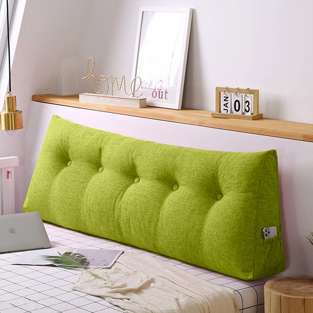 SOGA 2X 180cm Green Triangular Wedge Bed Pillow Headboard Backrest Bedside Tatami Cushion Home Decor - Cafe Supply