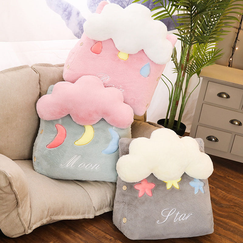 SOGA 2X Pink Cute Cloud Cushion Soft Leaning Lumbar Wedge Pillow Bedside Plush Home Decor - Cafe Supply