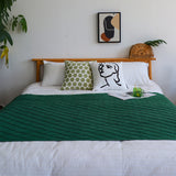 SOGA 2X Green Diamond Pattern Knitted Throw Blanket Warm Cozy Woven Cover Couch Bed Sofa Home Decor with Tassels - Cafe Supply