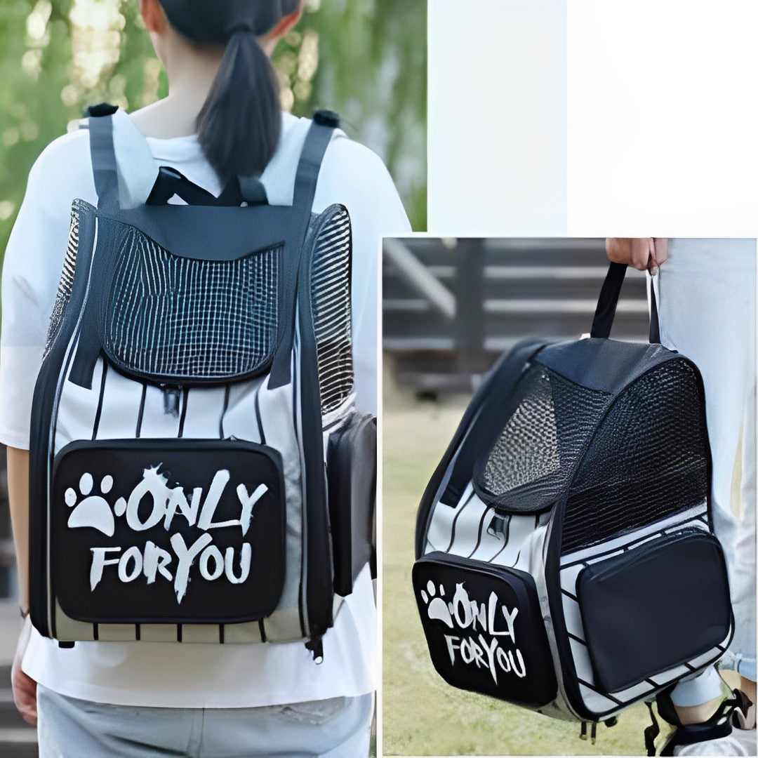 SOGA 2X Black Pet Carrier Backpack Breathable Mesh Portable Safety Travel Essentials Outdoor Bag - Cafe Supply