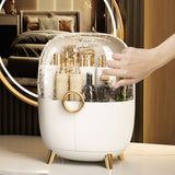 SOGA White Transparent Countertop Makeup Organiser Cosmetic Storage Waterproof Dustproof Bathroom Skincare Holder with Lid - Cafe Supply
