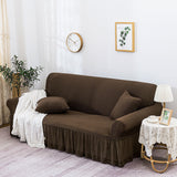 SOGA 4-Seater Coffee Sofa Cover with Ruffled Skirt Couch Protector High Stretch Lounge Slipcover Home Decor - Cafe Supply