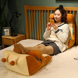 SOGA 2X Smiley Face Toast Bread Wedge Cushion Stuffed Plush Cartoon Back Support Pillow Home Decor - Cafe Supply
