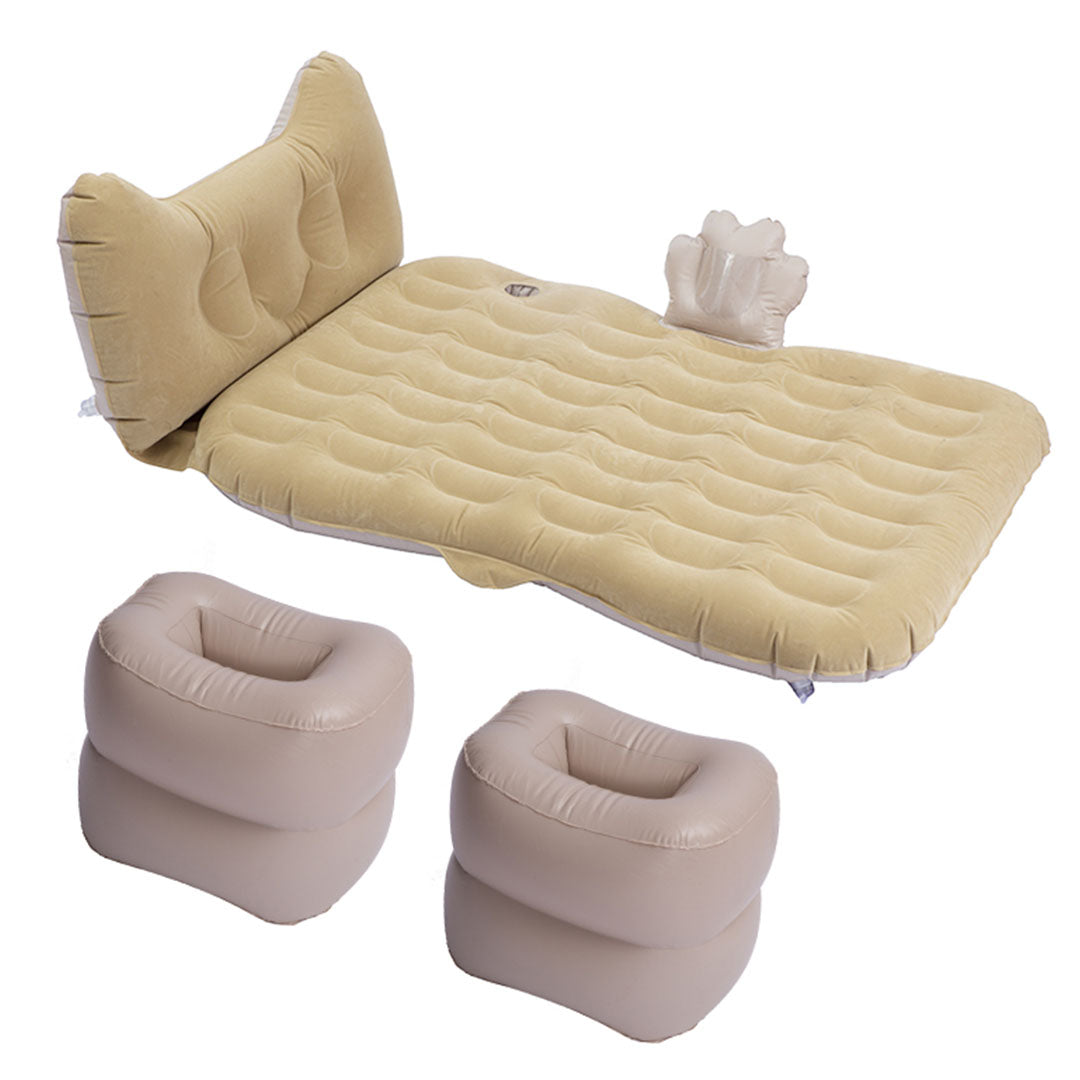 SOGA Beige Honeycomb Inflatable Car Mattress Portable Camping Air Bed Travel Sleeping Kit Essentials - Cafe Supply