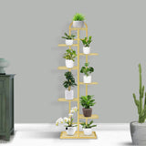 SOGA 2X 8 Tier 9 Pots Gold Metal Plant Stand Flowerpot Display Shelf Rack Indoor Home Office Decor - Cafe Supply