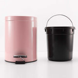 SOGA 2X 12L Foot Pedal Stainless Steel Rubbish Recycling Garbage Waste Trash Bin Round Pink - Cafe Supply