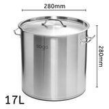 SOGA Dual Burners Cooktop Stove, 30cm Cast Iron Skillet and 17L Stainless Steel Stockpot 28cm - Cafe Supply