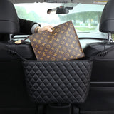 SOGA 2X Black Leather Car Storage Portable Hanging Organizer Backseat Multi-Purpose Interior Accessories Bag - Cafe Supply