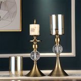 SOGA 2X 43cm Glass Candle Holder Candle Stand Glass/Metal - Cafe Supply