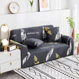 SOGA 4-Seater Feather Print Sofa Cover Couch Protector High Stretch Lounge Slipcover Home Decor - Cafe Supply