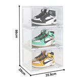 SOGA  2X 3 Tier Transparent Portable Shoe Organiser Sneaker Footwear Folding Plastic Bin Stackable Storage Box with Magnetic Door - Cafe Supply
