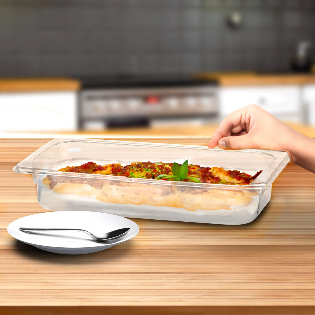 SOGA 65mm Clear Gastronorm GN Pan 1/3 Food Tray Storage - Cafe Supply