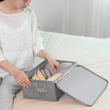 SOGA Grey Small Portable Double Zipper Storage Box Moisture Proof Clothes Basket Foldable Home Organiser - Cafe Supply