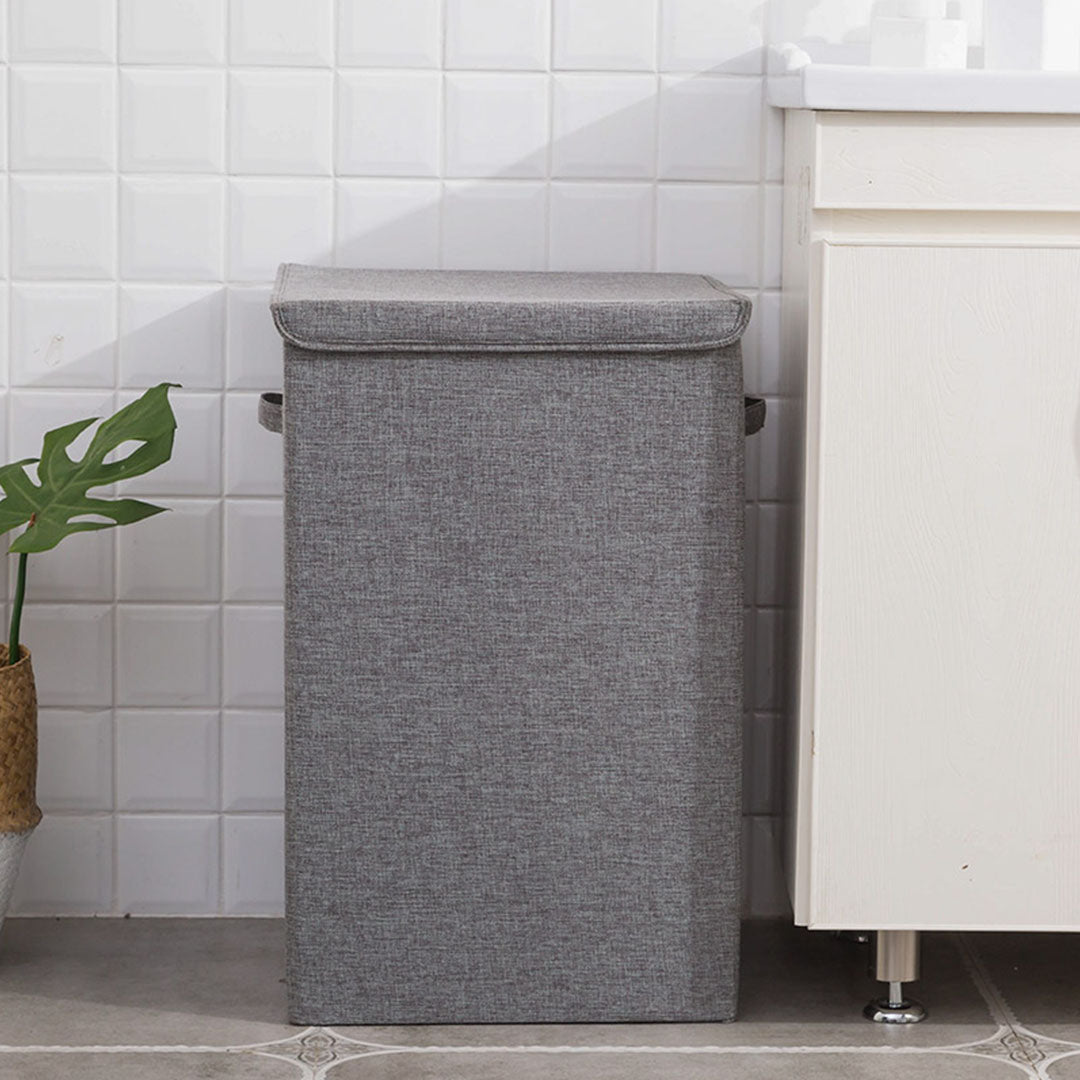 SOGA 2X Grey Large Collapsible Laundry Hamper Storage Box Foldable Canvas Basket Home Organiser Decor - Cafe Supply