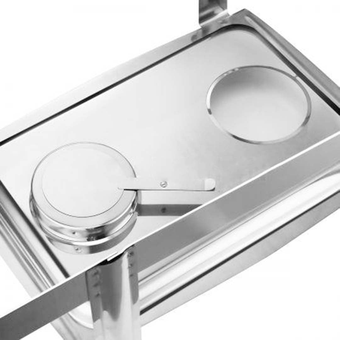 SOGA 4X 9L Stainless Steel Full Size Roll Top Chafing Dish Food Warmer - Cafe Supply
