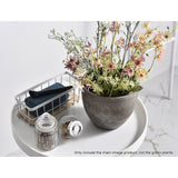 SOGA 2X 32cm Rock Grey Round Resin Plant Flower Pot in Cement Pattern Planter Cachepot for Indoor Home Office - Cafe Supply