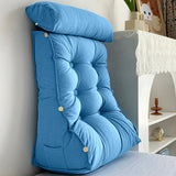 SOGA 2X 45cm Blue Triangular Wedge Lumbar Pillow Headboard Backrest Sofa Bed Cushion Home Decor - Cafe Supply