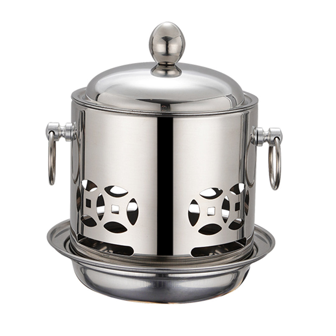 SOGA Stainless Steel Mini Asian Buffet Hot Pot Single Person Shabu Alcohol Stove Burner with Lid - Cafe Supply