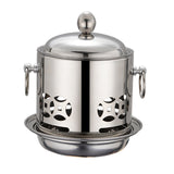 SOGA Stainless Steel Mini Asian Buffet Hot Pot Single Person Shabu Alcohol Stove Burner with Lid - Cafe Supply