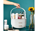 SOGA 2X 29cm White Countertop Makeup Cosmetic Storage Organiser Skincare Holder Jewelry Storage Box with Handle - Cafe Supply