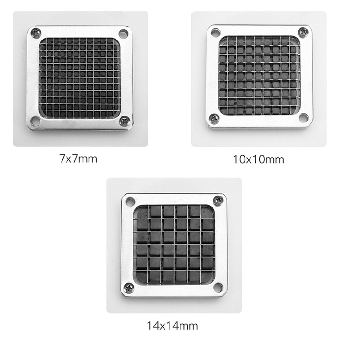 SOGA 2X Commercial Potato French Fry Fruit Vegetable Cutter Stainless Steel 3 Blades - Cafe Supply