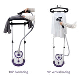 SOGA 2X Garment Steamer Vertical Twin Pole Clothes 1700ml 1800w Professional Steaming Kit Purple - Cafe Supply