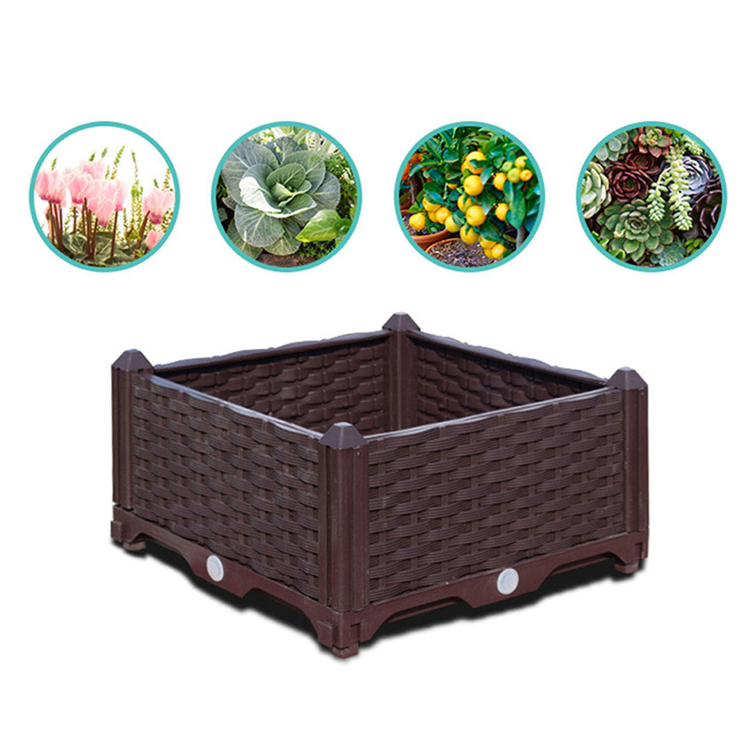 SOGA 2X 40cm Raised Planter Box Vegetable Herb Flower Outdoor Plastic Plants Garden Bed - Cafe Supply