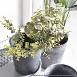 SOGA 2X 27cm Weathered Grey Round Resin Plant Flower Pot in Cement Pattern Planter Cachepot for Indoor Home Office - Cafe Supply