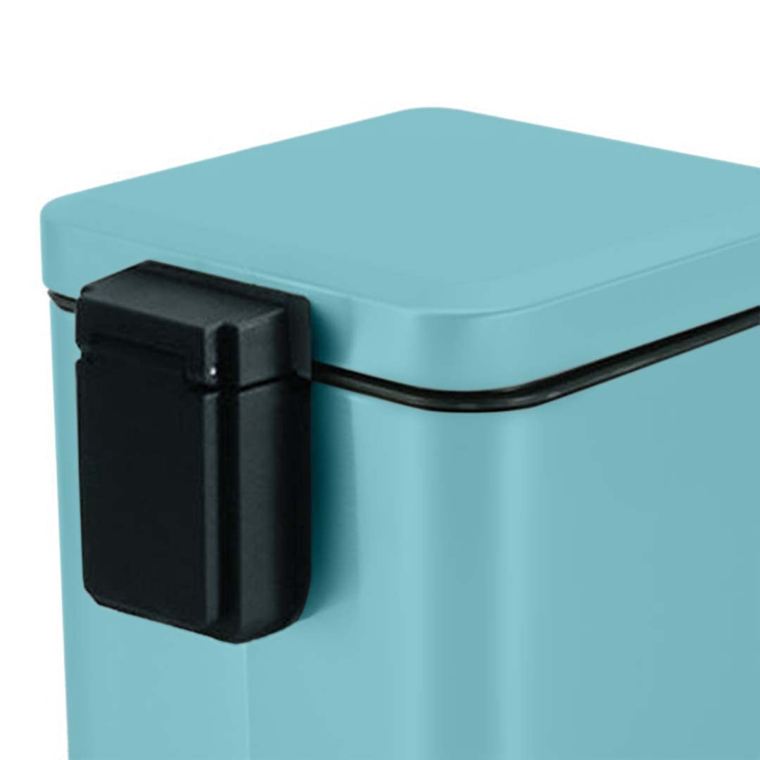 SOGA Foot Pedal Stainless Steel Rubbish Recycling Garbage Waste Trash Bin Square 6L Blue - Cafe Supply