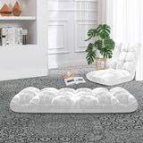 SOGA 2X Floor Recliner Folding Lounge Sofa Futon Couch Folding Chair Cushion White - Cafe Supply