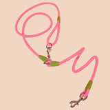 SOGA 2X 220cm Multifunction Hands-Free Rope Pet Cat Dog Puppy Double Ended Leash for Walking Training Tracking Obedience Pink - Cafe Supply