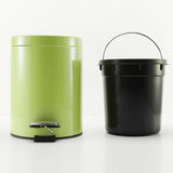 SOGA 2X 7L Foot Pedal Stainless Steel Rubbish Recycling Garbage Waste Trash Bin Round Green - Cafe Supply